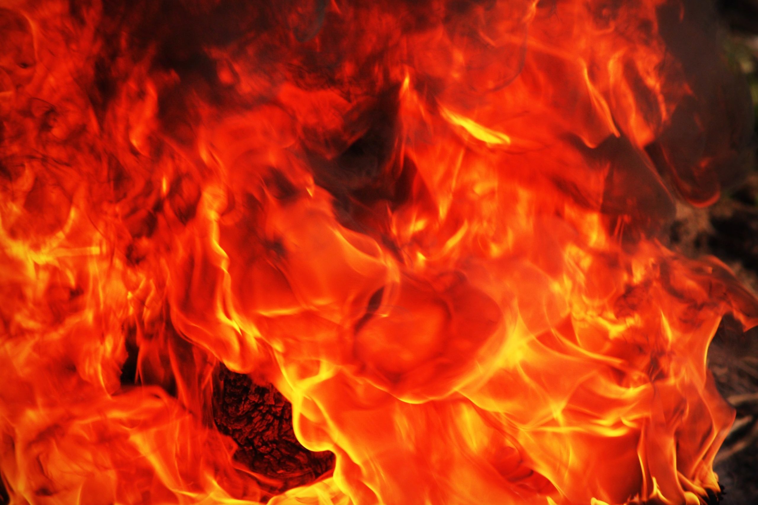 An image of a fire, wood burning